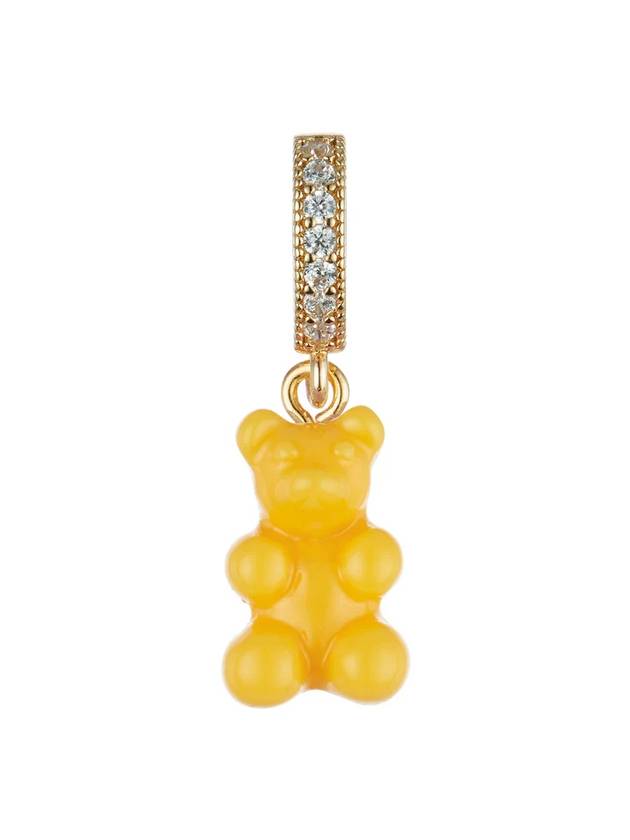 Nostalgia Bear Pave Connector Pendant Gold NYC Taxi Yellow - CRYSTAL HAZE - BALAAN 1