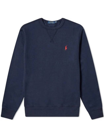 Embroidered Logo Pony Crew Neck Sweatshirt Navy - POLO RALPH LAUREN - BALAAN 1