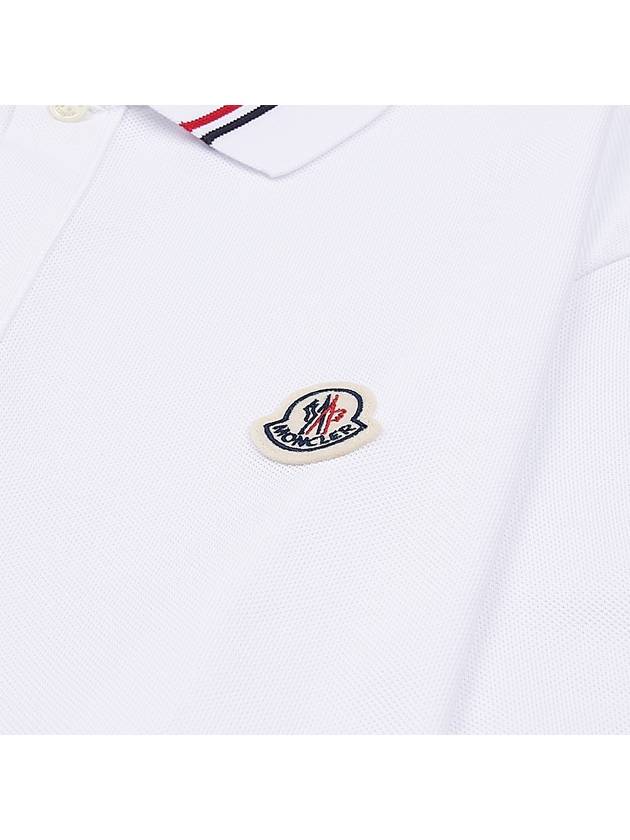 Logo Patch Polo Shirt White - MONCLER - BALAAN 5