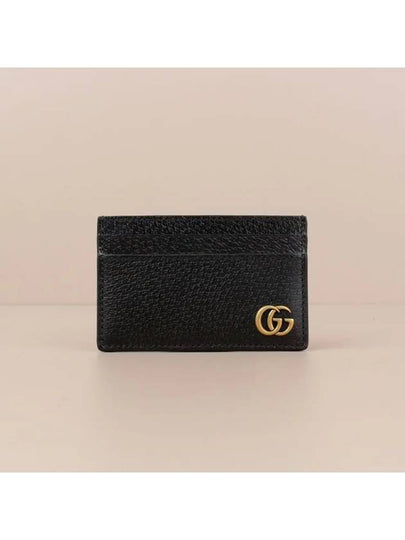 Gold Hardware GG Marmont Card Wallet Black - GUCCI - BALAAN 2