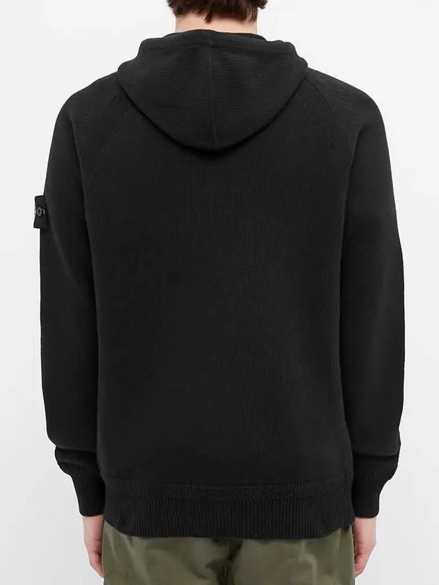 Waffen Hooded Knit Top Black - STONE ISLAND - BALAAN 5