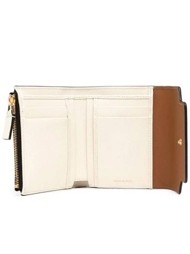 Saffiano Tri-Fold Half Wallet Brown - MARNI - BALAAN 3