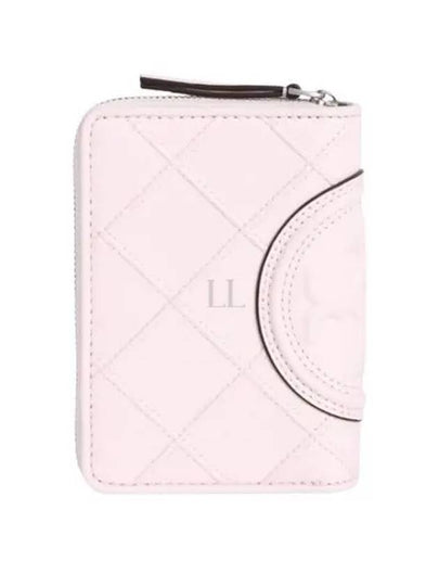 Fleming Soft Leather Half Wallet Pink - TORY BURCH - BALAAN 2