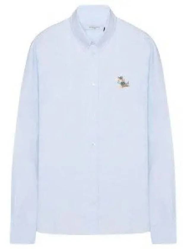 Dressed Fox Patch Relaxed Long Sleeve Shirt Light Blue - MAISON KITSUNE - BALAAN 2