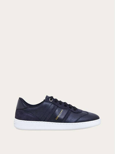 Logo Leather Low Top Sneakers Black - SALVATORE FERRAGAMO - BALAAN 2