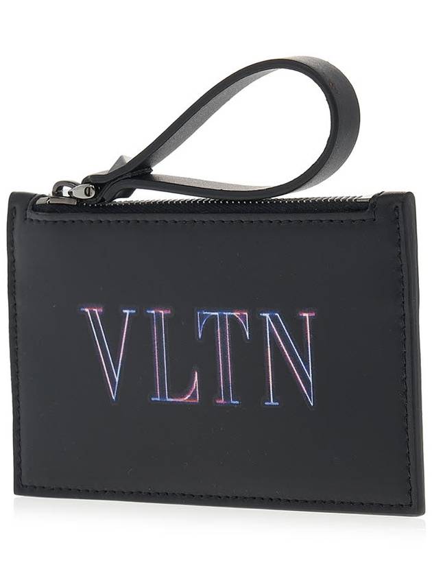 VLTN Logo Strap Card Wallet Black - VALENTINO - BALAAN 3