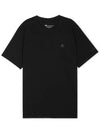 Satellite Logo Detail Crew Neck Short Sleeve T-Shirt Black - MOOSE KNUCKLES - BALAAN 2