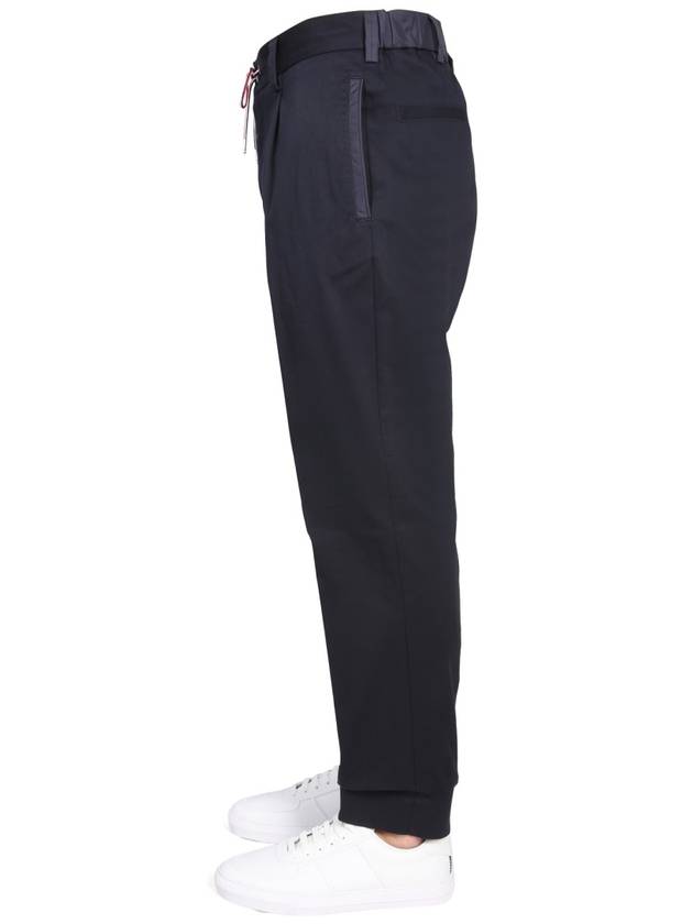 Men's Drawstring Gabardine Straight Pants Night Blue - MONCLER - BALAAN 4