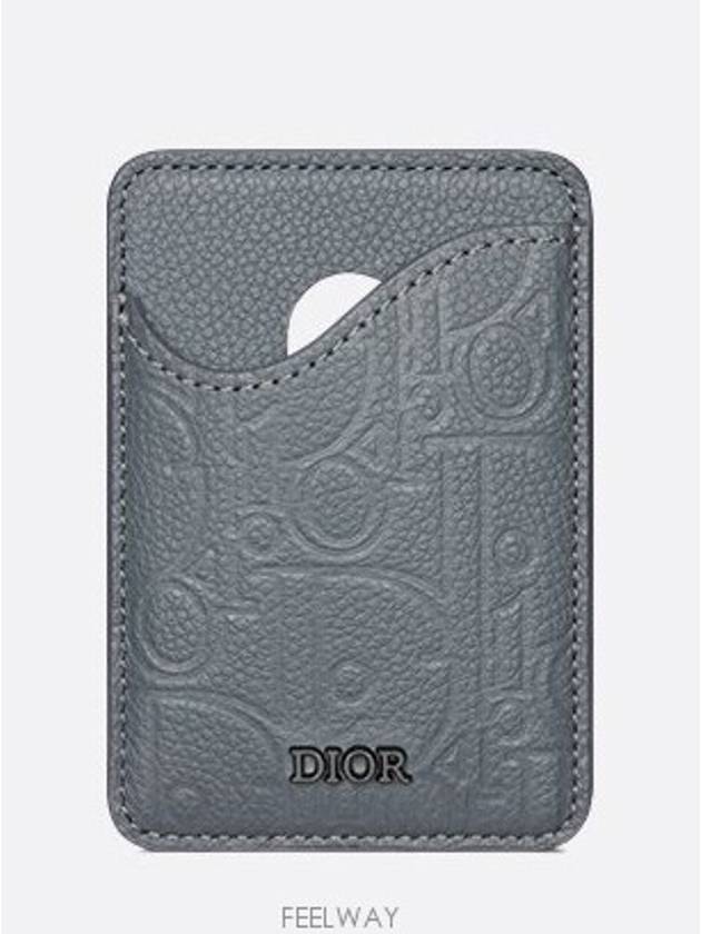 Saddle Magnetic Card Wallet Deep Gray Dior Gravit - DIOR - BALAAN 2