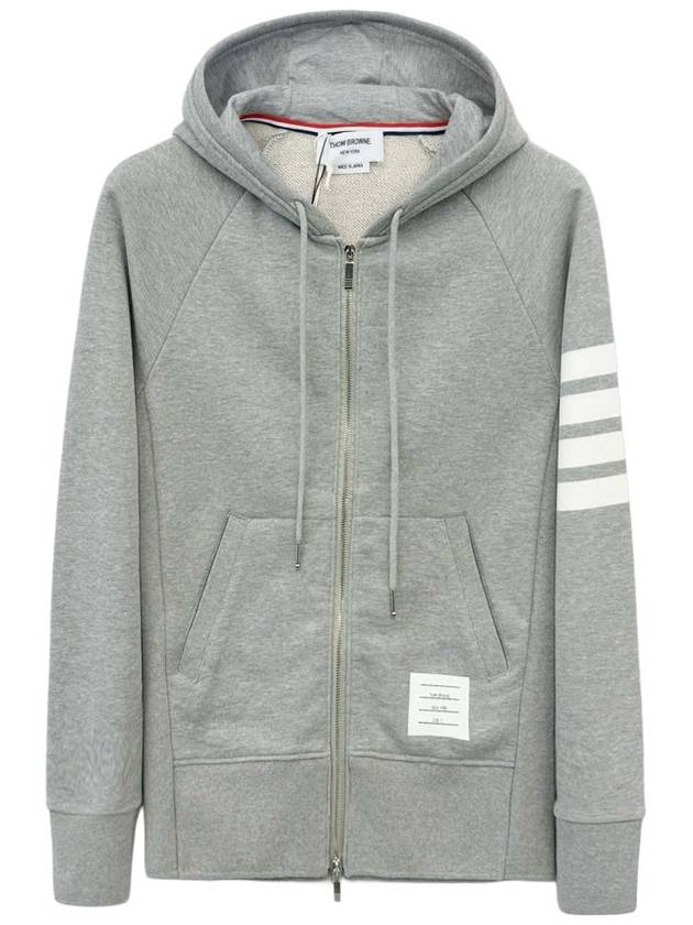 Engineered 4 Bar Diagonal Zip Up Hoodie Light Grey - THOM BROWNE - BALAAN 2