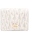 Matelasse Leather Half Wallet White - MIU MIU - BALAAN 4