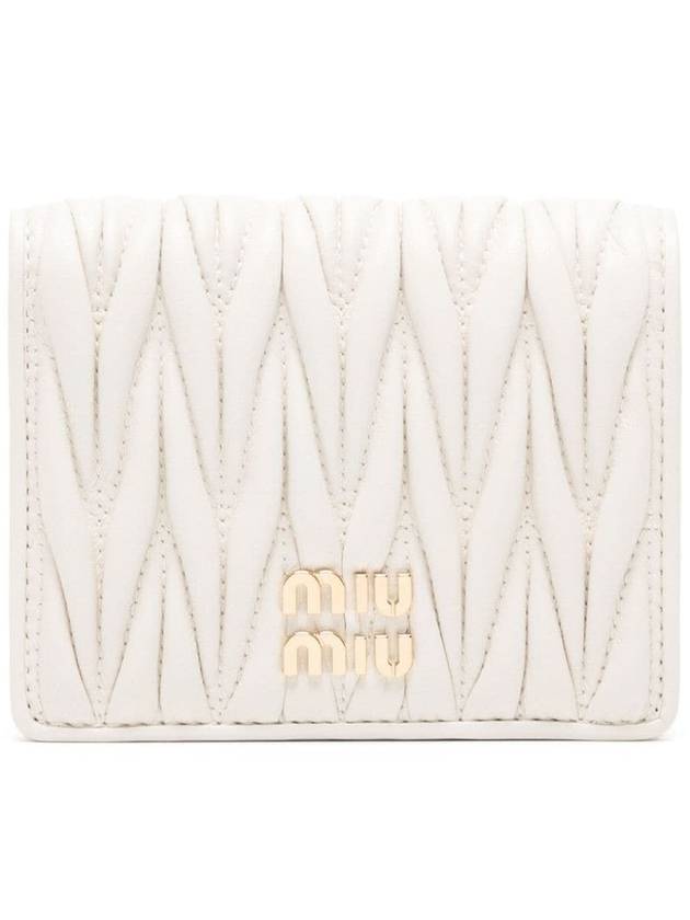 Matelasse Leather Half Wallet White - MIU MIU - BALAAN 4