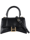 Hourglass XS Glossy Calfskin Tote Bag Black - BALENCIAGA - BALAAN 2