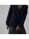 Intarsia Knit Wool Cardigan Navy - GUCCI - BALAAN 7