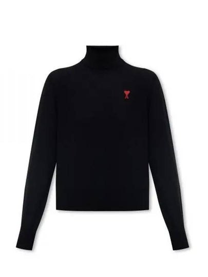 Red Ami De Coeur Wool Turtleneck Navy - AMI - BALAAN 2