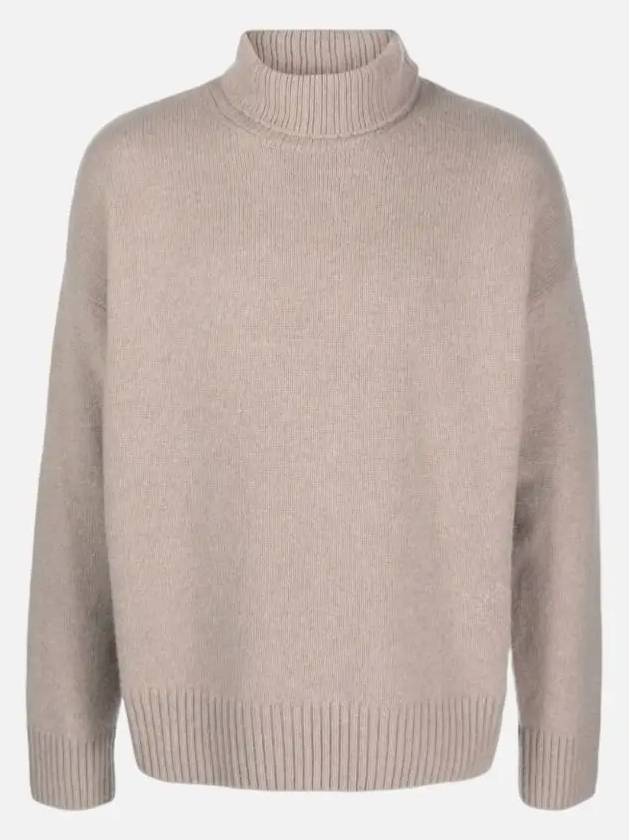 Wool Turtleneck Beige - AMI - BALAAN 3