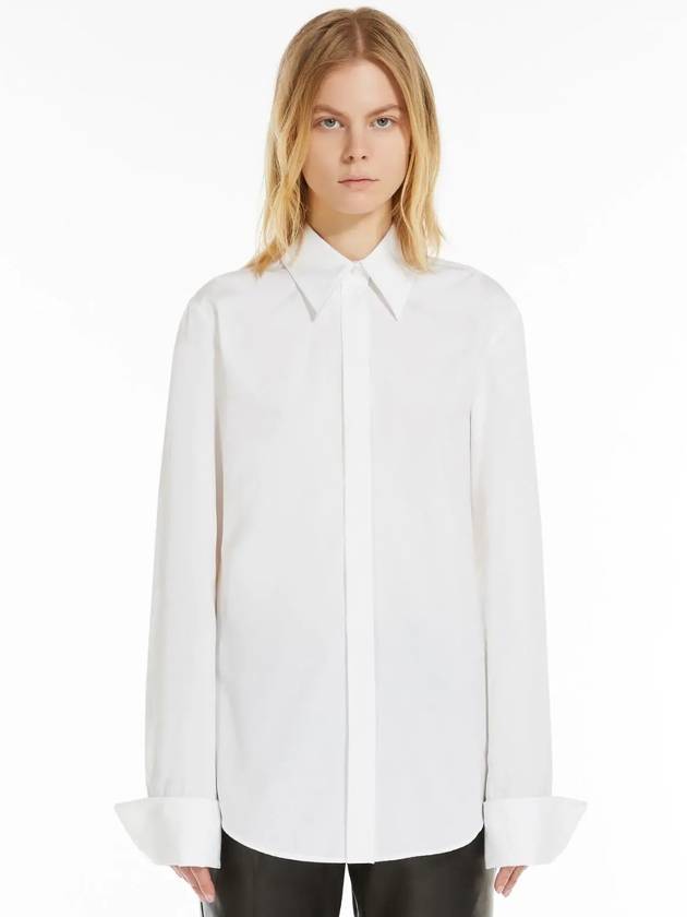 Oste Cotton Long Sleeve Shirt White - MAX MARA - BALAAN 2