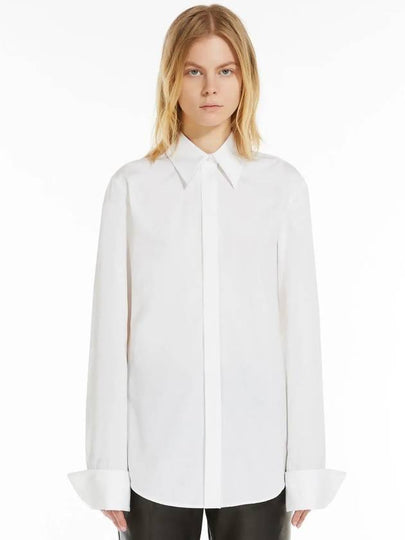 Oste Cotton Long Sleeve Shirt White - MAX MARA - BALAAN 2