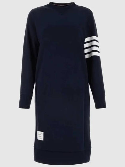 Classic Loopback 4-Bar Sweater Midi Dress Light Navy - THOM BROWNE - BALAAN 2