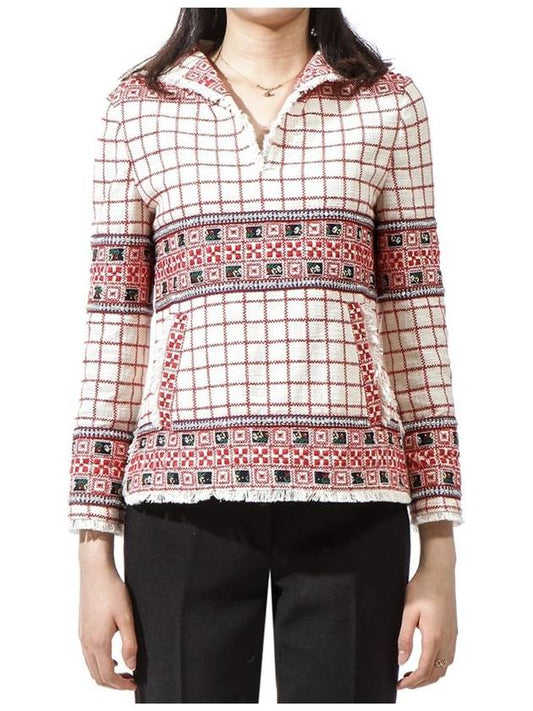 Women's Fringe Woven Long Sleeve Blouse Pink - TORY BURCH - BALAAN 2