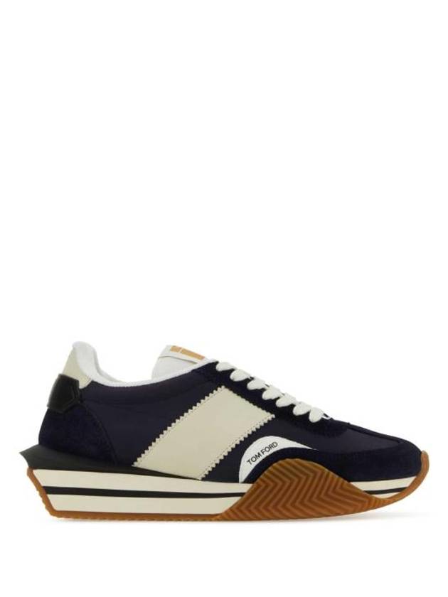 Logo James Panel Low Top Sneakers Navy - TOM FORD - BALAAN 2