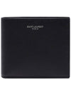 Logo East West Half Wallet Black - SAINT LAURENT - BALAAN 3