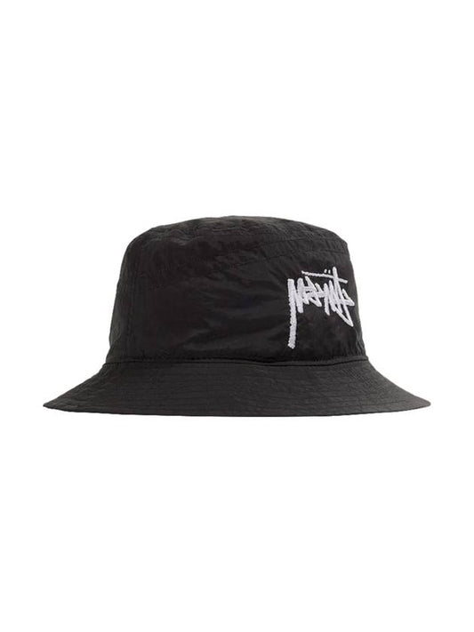 Embroidered Logo Nylon Bucket Hat Black - NIKE - BALAAN 1