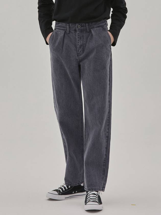 denim one tuck gray pants - CORK - BALAAN 3