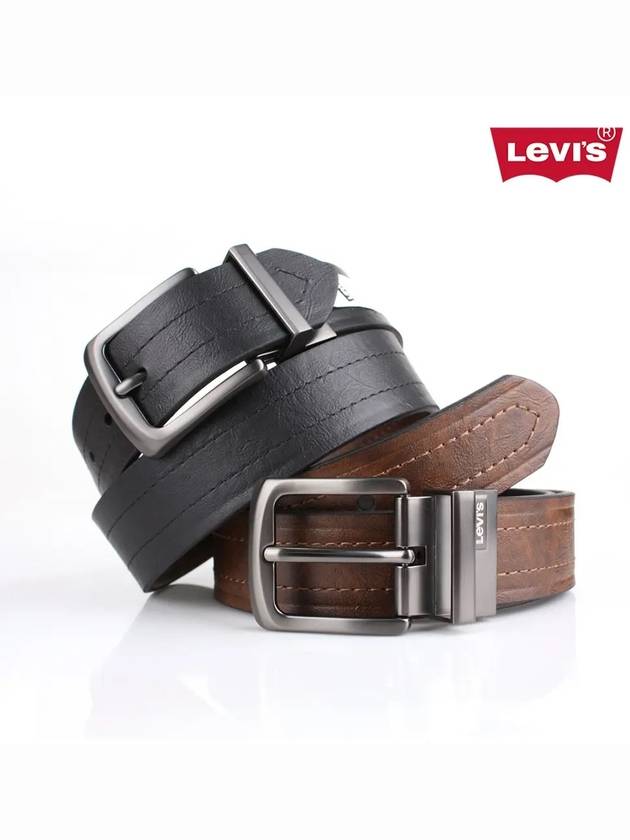 BL06 Black Brown Double Sided Belt - LEVI'S - BALAAN 1