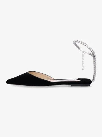 Refurbished Saeda Flat Shoes Black Crystal SAEDAFLATZODBLKCRY - JIMMY CHOO - BALAAN 1