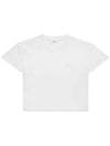 Embroidered Logo Cotton Short Sleeve T-Shirt White - AMI - BALAAN 2