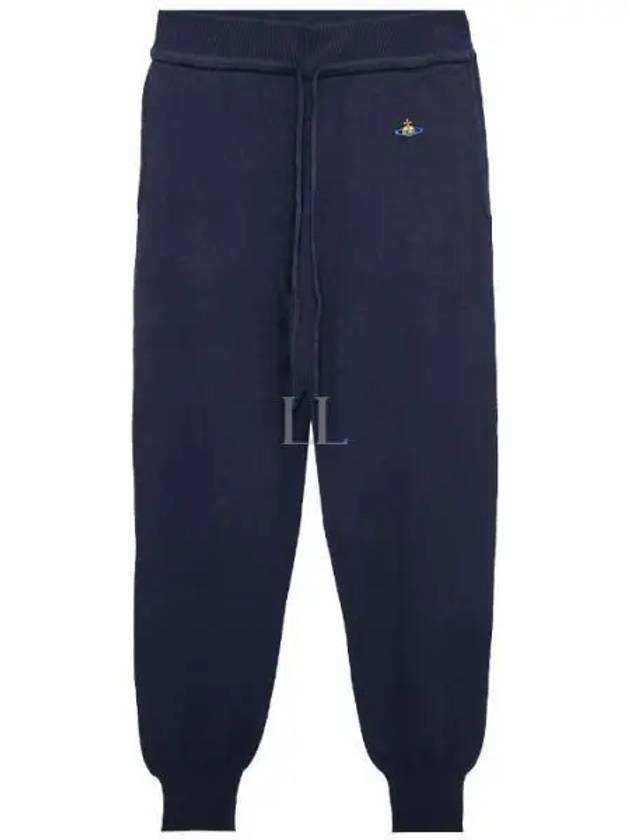 Women's Embroidered Logo Cashmere Blend Track Pants Navy - VIVIENNE WESTWOOD - BALAAN 2