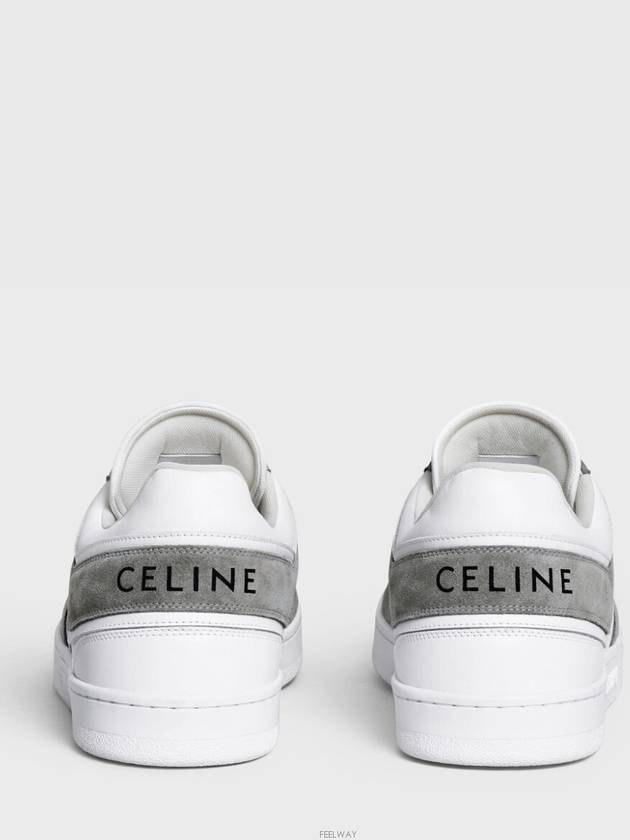 Trainer Suede Calfskin Lace-Up Low Top Sneakers Grey - CELINE - BALAAN 4