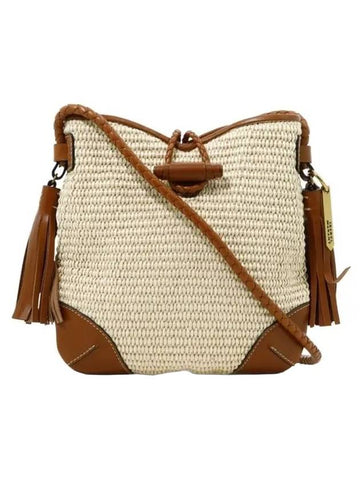 Taggy Raffia Cross Bag Cognac - ISABEL MARANT - BALAAN 1