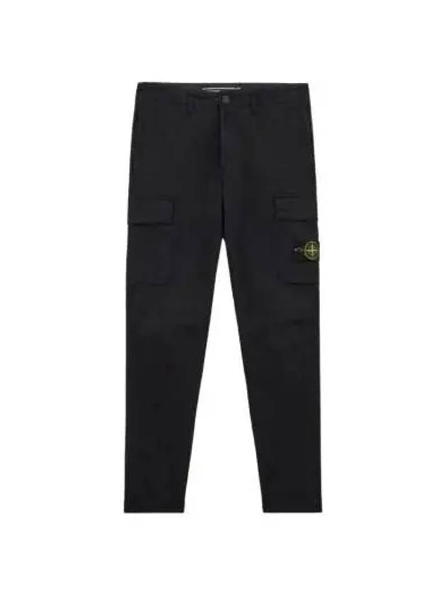 Supima Cotton Twill Stretch TC Straight Pants Black - STONE ISLAND - BALAAN 2