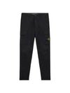 Supima Cotton Twill Stretch TC Straight Pants Black - STONE ISLAND - BALAAN 3