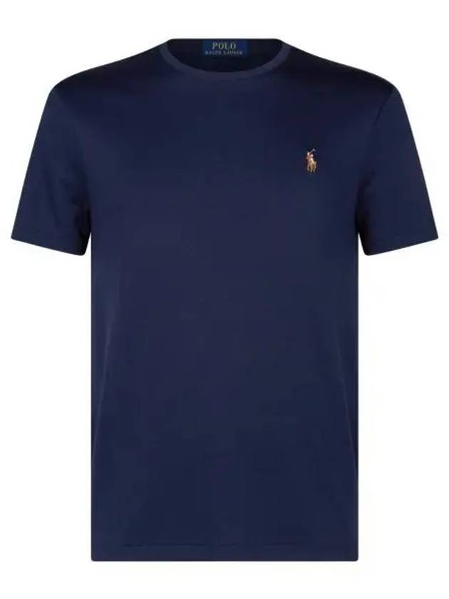 Embroidered Logo Pony Short Sleeve T-Shirt Navy - POLO RALPH LAUREN - BALAAN 2