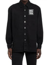 Logo Patch Black Denim Shirt 211M242 0099 - RAF SIMONS - BALAAN 1