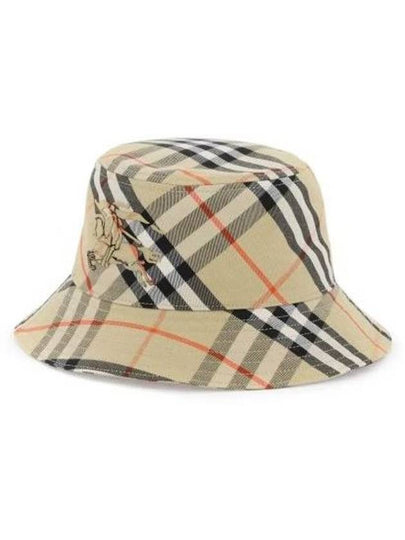 Check Cotton Blend Bucket Hat Beige - BURBERRY - BALAAN 2