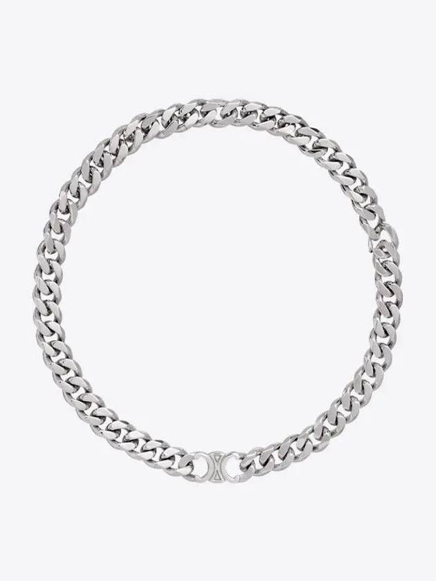 Triomphe Gourmette Rhodium Finish Necklace Silver - CELINE - BALAAN 2