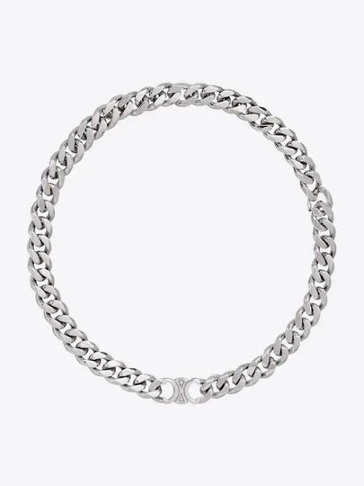 Triomphe Gourmette Rhodium Finish Necklace Silver - CELINE - BALAAN 2