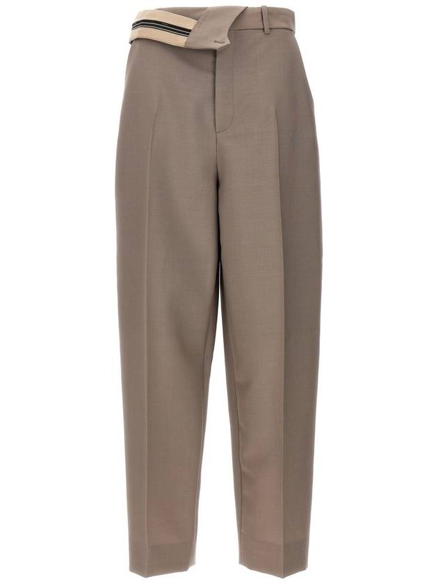 Mohair Wool Carrot Fit Straight Pants Grey - FENDI - BALAAN 2