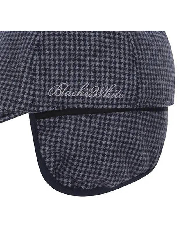 Men s Check Hunting Cap 8414GXAC NAVY - BLACK&WHITE - BALAAN 5