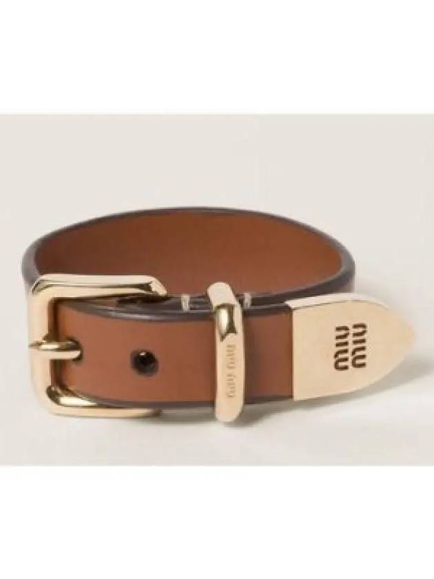 Leather Bracelet Brown - MIU MIU - BALAAN 1