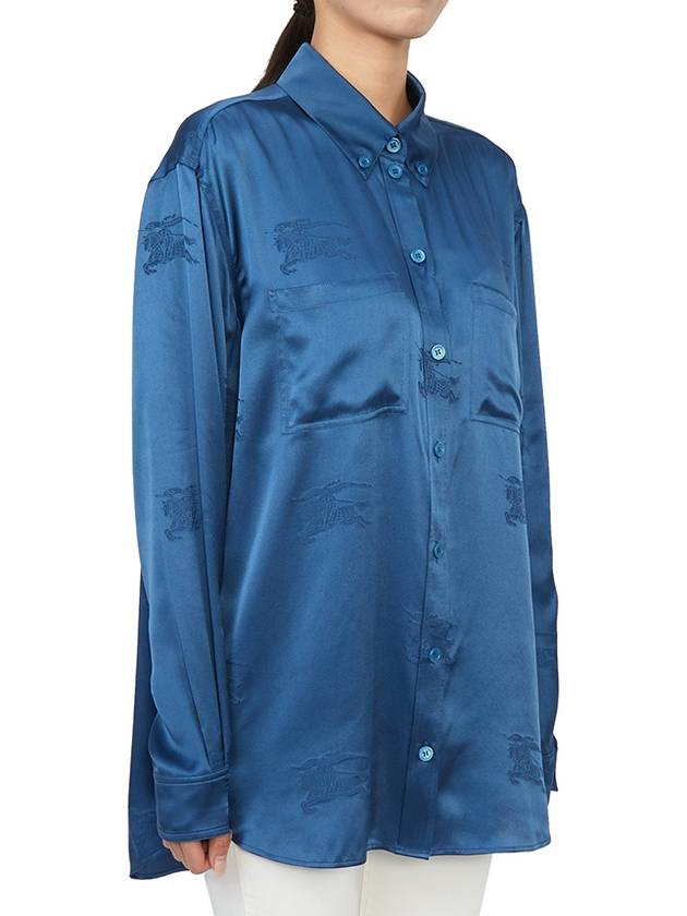 EKD Silk Jacquard Shirt Blue - BURBERRY - BALAAN 6