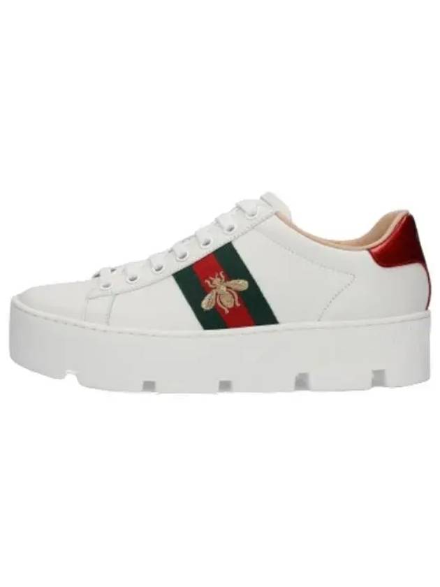 Ace embroidered platform sneakers white - GUCCI - BALAAN 1