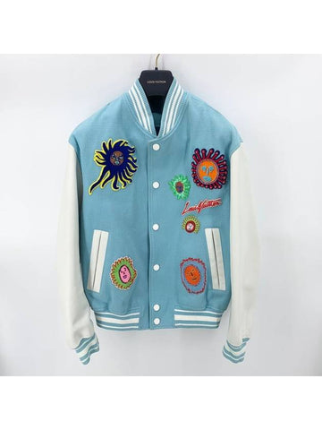 LV x YK embroidered face varsity blouson 1AB8HA - LOUIS VUITTON - BALAAN 1