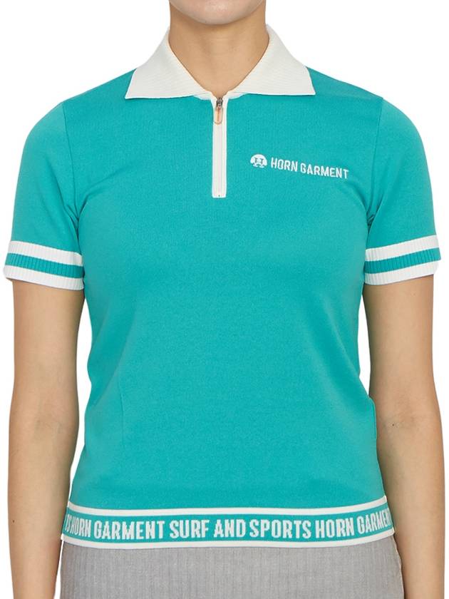 Women's Logo Short Sleeve PK Shirt Mint - HORN GARMENT - BALAAN 2