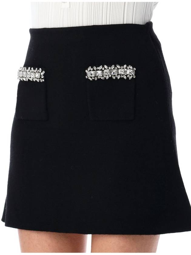 KNIT BLACK MINI SKIRT - SELF PORTRAIT - BALAAN 3