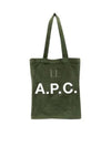 Lou Logo-Print Vertical Corduroy Tote Bag In Forest Green - A.P.C. - BALAAN 2